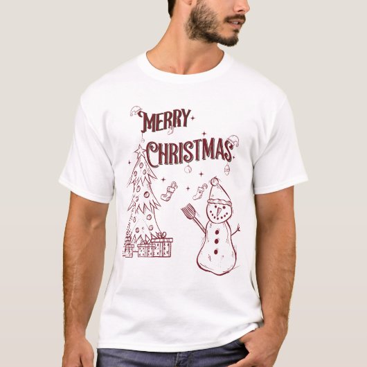 Vrolijke Prettig Kerstfeest T-shirt (Voorkant)