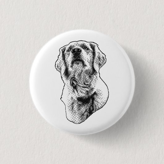 Vrolijke print, stippenparade ronde button 3,2 cm (Voorkant)