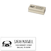 Vrolijke Pug Dog Pet Adres Rubberstempel (Gestempeld)
