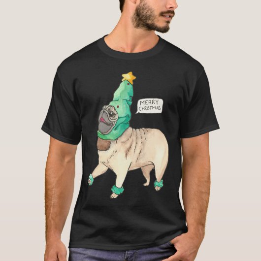 Vrolijke Pug T-shirt (Voorkant)