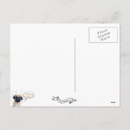 Vrolijke Pug van Kerstmis Feestdagenkaart (Achterkant)