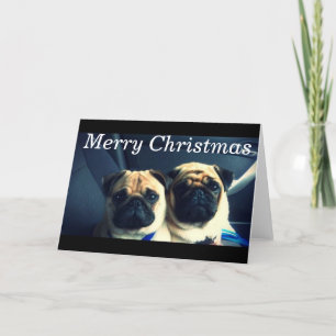 Vrolijke pug xmas feestdagen kaart