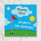 Vrolijke putt mini golf kinderen Verjaardagsfeest Bedankjes Labels (Voorkant)