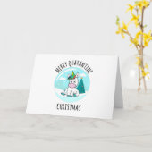 Vrolijke Quarantaine Kerst Eenhoorn Kaart (Gele Bloem)
