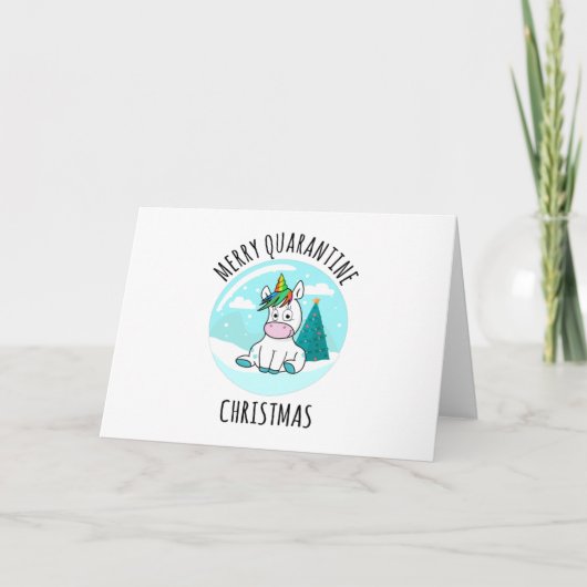 Vrolijke Quarantaine Kerst Eenhoorn Kaart (Voorkant)