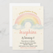 Vrolijke Rainbow verjaardagsuitnodiging Kaart (Voorkant / Achterkant)