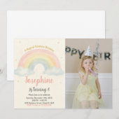 Vrolijke Rainbow verjaardagsuitnodiging Kaart (Voorkant / Achterkant)