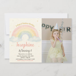 Vrolijke Rainbow verjaardagsuitnodiging Kaart