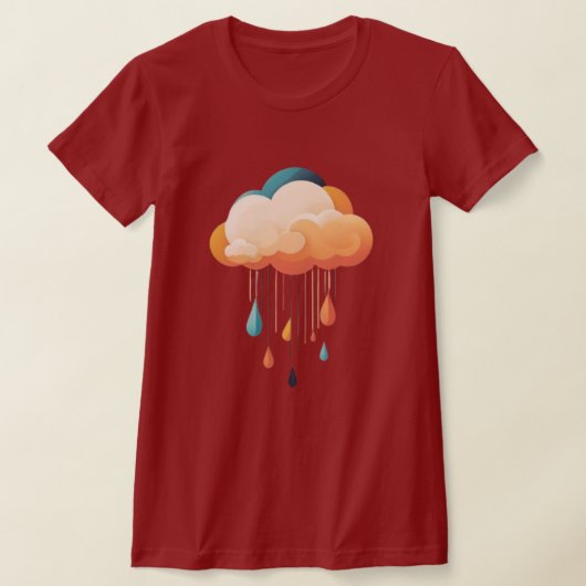Vrolijke Raincloud met regendruppels T-shirt (Laagn)