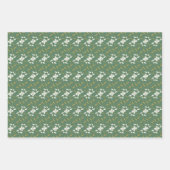 Vrolijke Regal Bloemen Rood en Groen Inpakpapier Vel (Voorkant 2)