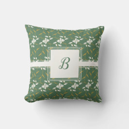Vrolijke Regal Floral Green Monogram Kussen