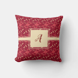 Vrolijke Regal Floral Red Monogram Kussen