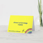 Vrolijke regenboog achter een cloud-bemoedigende K Kaart (Achterkant)