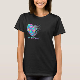 Vrolijke Regenboog Glanzende Bubbel Hart Grafische T-shirt