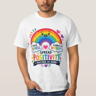 Vrolijke Regenboog Positiviteit & Diversiteit T-sh T-shirt