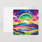 Vrolijke regenboogharten op de Dag van de Valentij Feestdagenkaart (Voorkant / Achterkant)