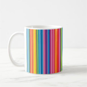 Vrolijke regenboogstrepen koffiemok