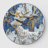 Vrolijke Reindeer Holiday Magic Grote Klok (Voorkant)