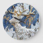 Vrolijke Reindeer Holiday Magic Grote Klok (Voorkant)