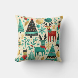 Vrolijke rendieren en kerstbomen kussen