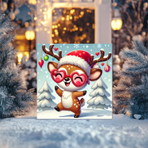 Vrolijke Rendieren met Sneeuw en Versieringen