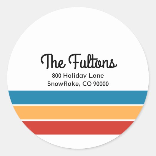 Vrolijke retour adres envelop afdichting ronde sticker (Voorkant)