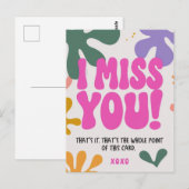 Vrolijke retro Ik mis je Wenskaart ontwerp Briefkaart (Voorkant / Achterkant)