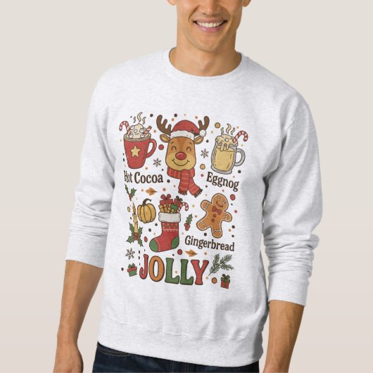Vrolijke Retro Kerst Cartoon Trui (Voorkant)