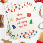 Vrolijke retro kerstversieringen feestdagenkaart