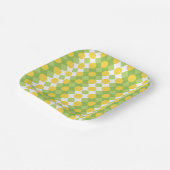 Vrolijke rijen van vormen Patroon Papieren Bordje (Gebogen)