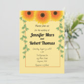 Vrolijke rijzende zonnebloem kaart (Staand voorkant)