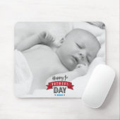 Vrolijke rode banner op de eerste vaderdag, oude t muismat (Met muis)