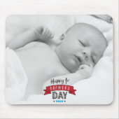 Vrolijke rode banner op de eerste vaderdag, oude t muismat (Voorkant)