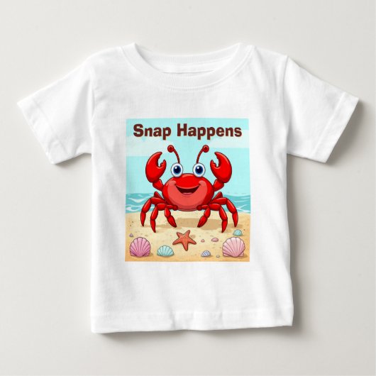 Vrolijke Rode Cartoon Krab Lieve Schelp Kinderen (Voorkant)