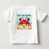 Vrolijke Rode Cartoon Krab Lieve Schelp Kinderen (Achterkant)