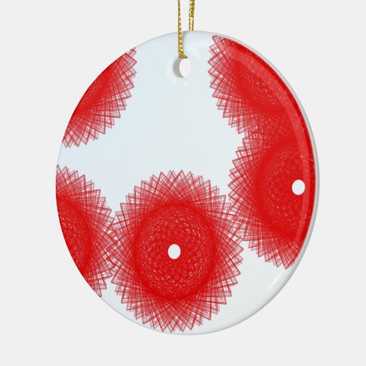 Vrolijke rode kleur keramisch ornament (Links)