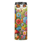 Vrolijke rode panda in mandje thermosbeker (Achterkant)