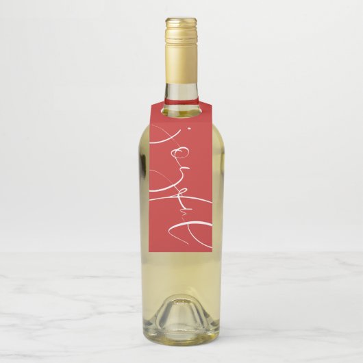 Vrolijke rode vakantie flessenhanger (Op fles)