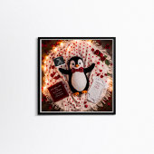 Vrolijke & romantische pinguïn Zwangerschapsaankon Feestdagenkaart