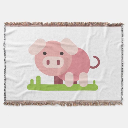 Vrolijke Roze Biggetje Deken (Voorkant)