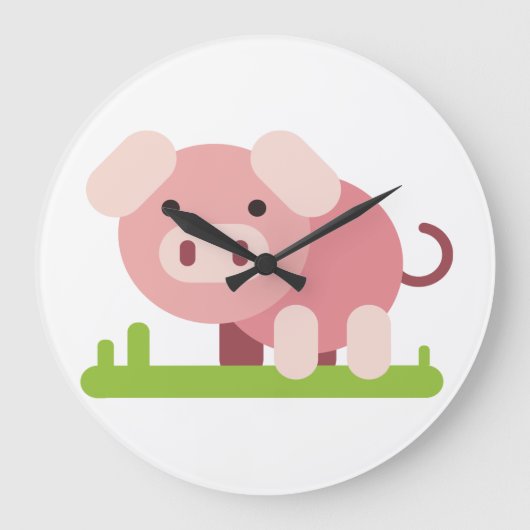 Vrolijke Roze Biggetje Grote Klok (Voorkant)