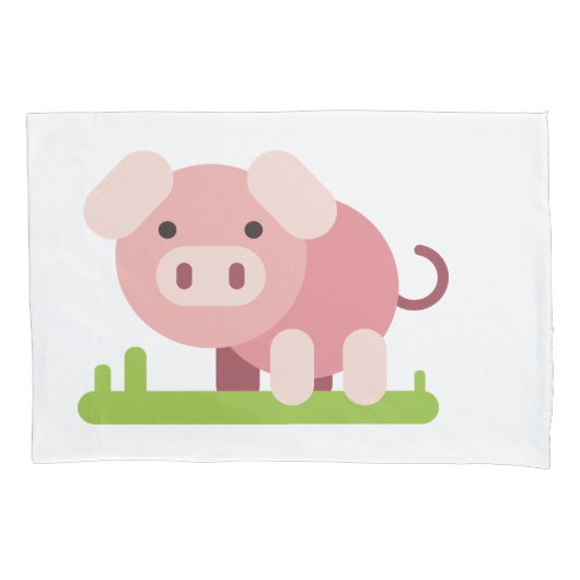 Vrolijke Roze Biggetje Kussensloop (Voorkant)
