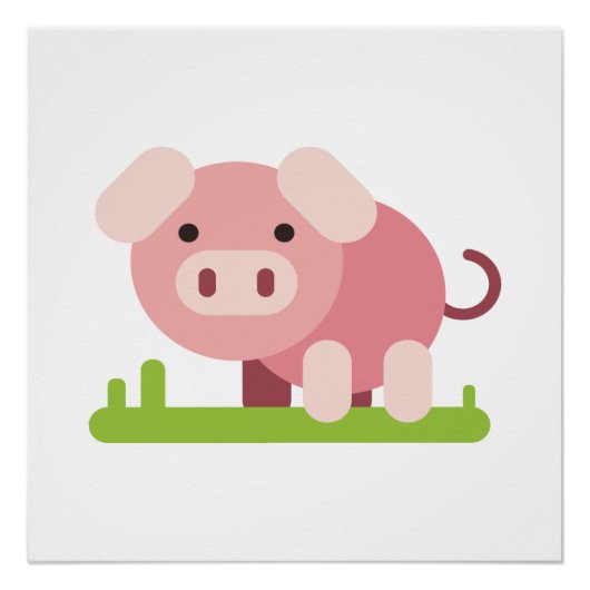 Vrolijke Roze Biggetje Perfect Poster (Voorkant)
