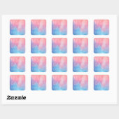 Vrolijke Roze Blauwe Gradiënt Vierkante Sticker (Vel)