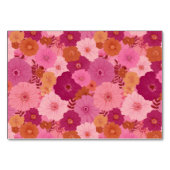 Vrolijke Roze Bloemen Kaart (Achterkant)