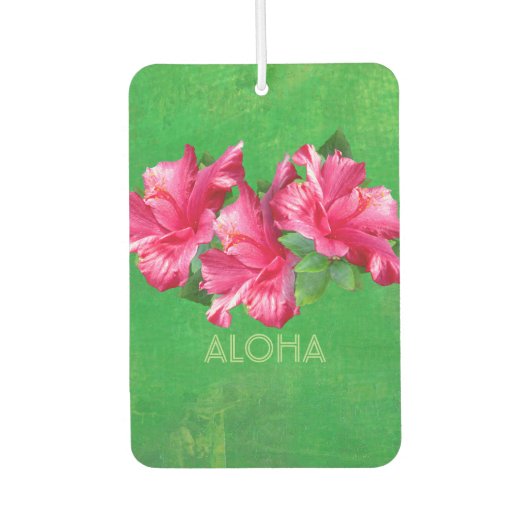 Vrolijke Roze Hibiscus Blooms Custom Luchtverfrisser (Voorkant)