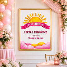 Vrolijke Roze Kleine Zonneschijn Baby Shower Welko