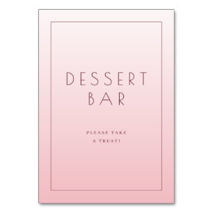 Vrolijke Roze Minimalistische Dessert Bar Bord Kaart