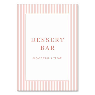 Vrolijke Roze Minimalistische Dessert Bar Bord Kaart