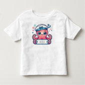 Vrolijke Roze Octopus met Naambord Kinder Shirts (Voorkant)